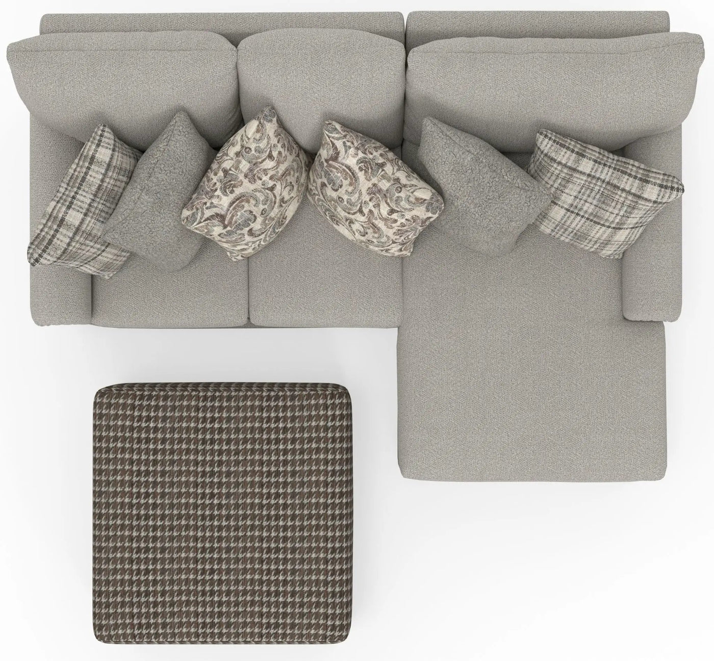Livingston - Sectional With Comfort Coil Seating, 40" Cocktail Ottoman And Accent Pillows Included by Unique Piece Furniture