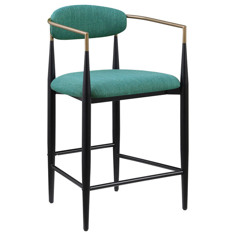 Tina Fabric Upholstered Counter Chair Green (Set of 2) by Unique Piece Furniture