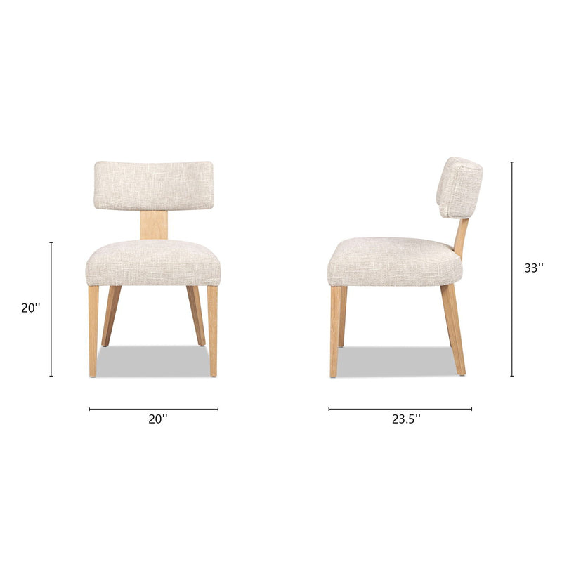 Louise - Split Back Upholstered Dining Side Chair (Set of 2) - Travertine Beige by HouseOfZazla