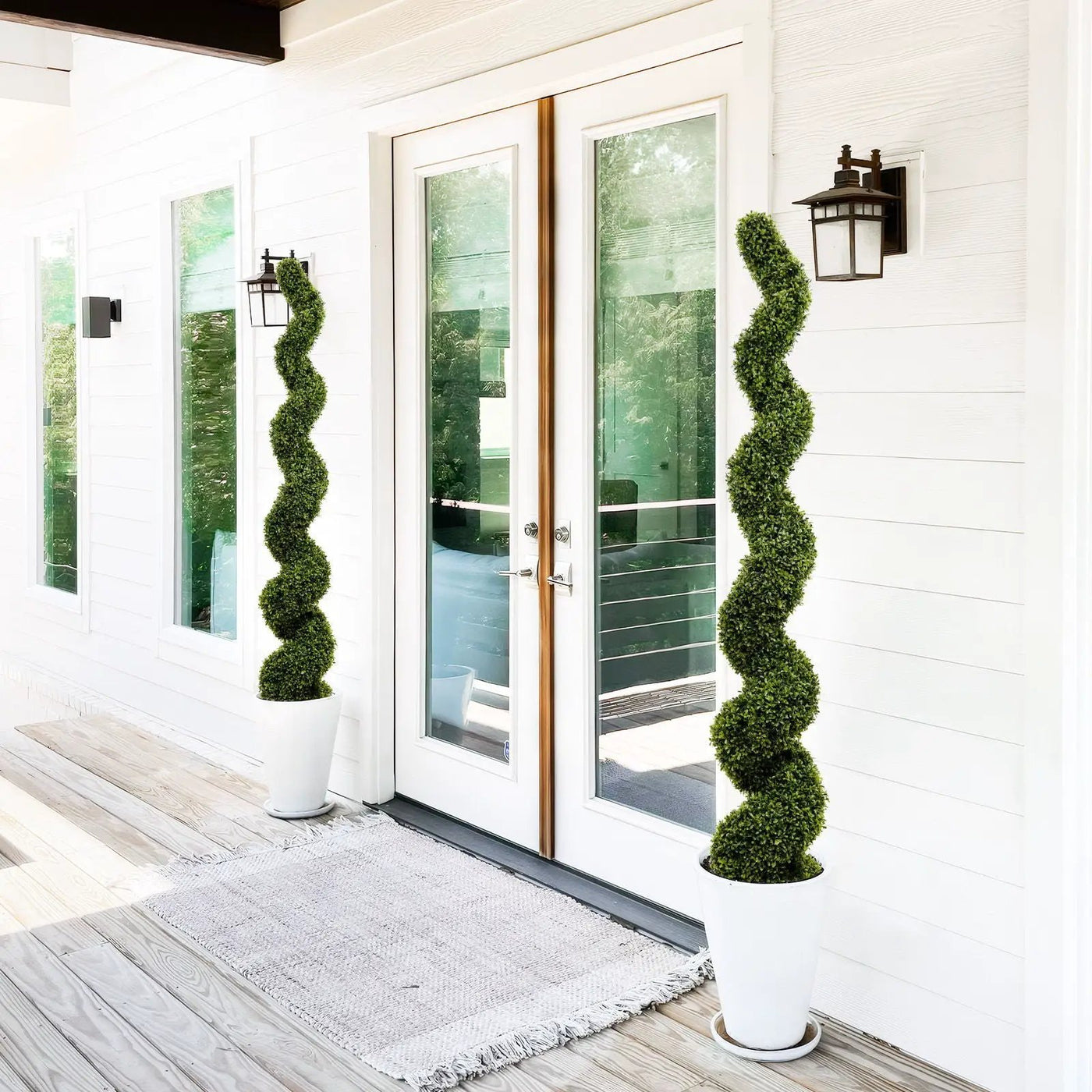 Artificial Outdoor UV Resistant Plastic Boxwood Topiary Spiral Tree by HouseOfZazla