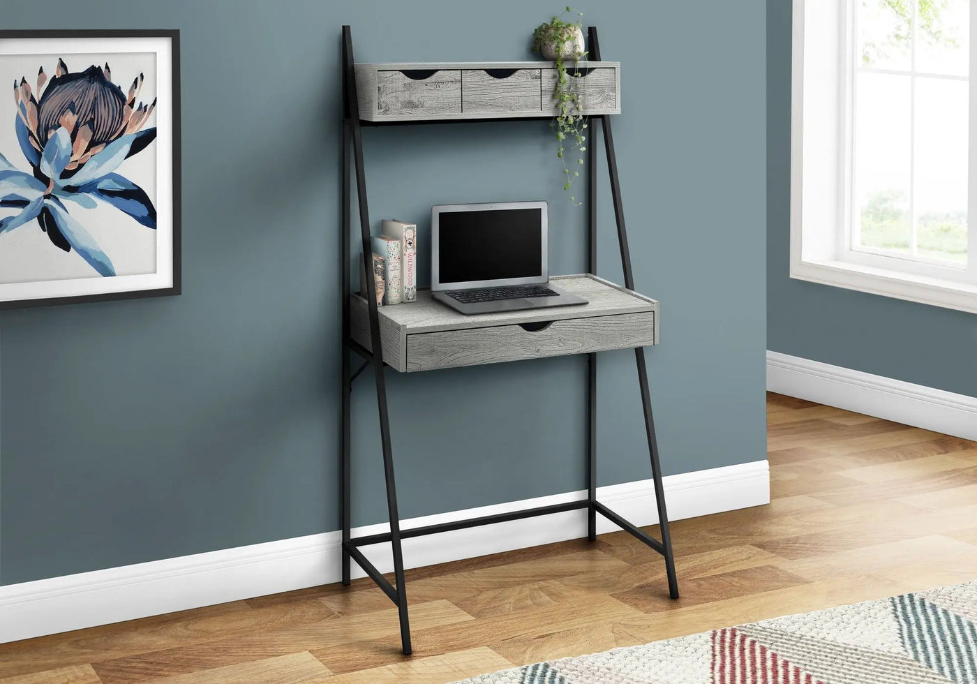 Contemporary Computer Desk for Home Office with Storage Drawers by HouseOfZazla
