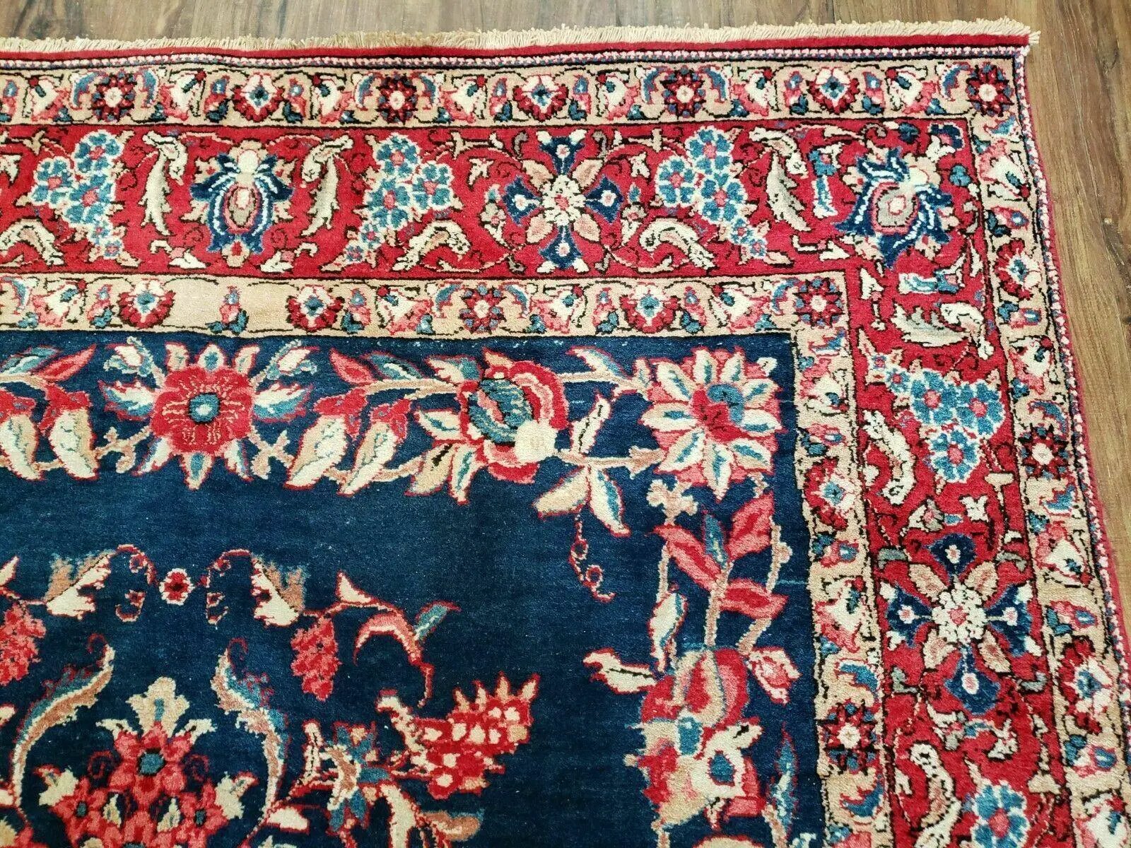 4' X 7' Vintage Handmade Turkish Wool Rug Flowers Birds Tree Of Life Blue Red by Jewel Rugs