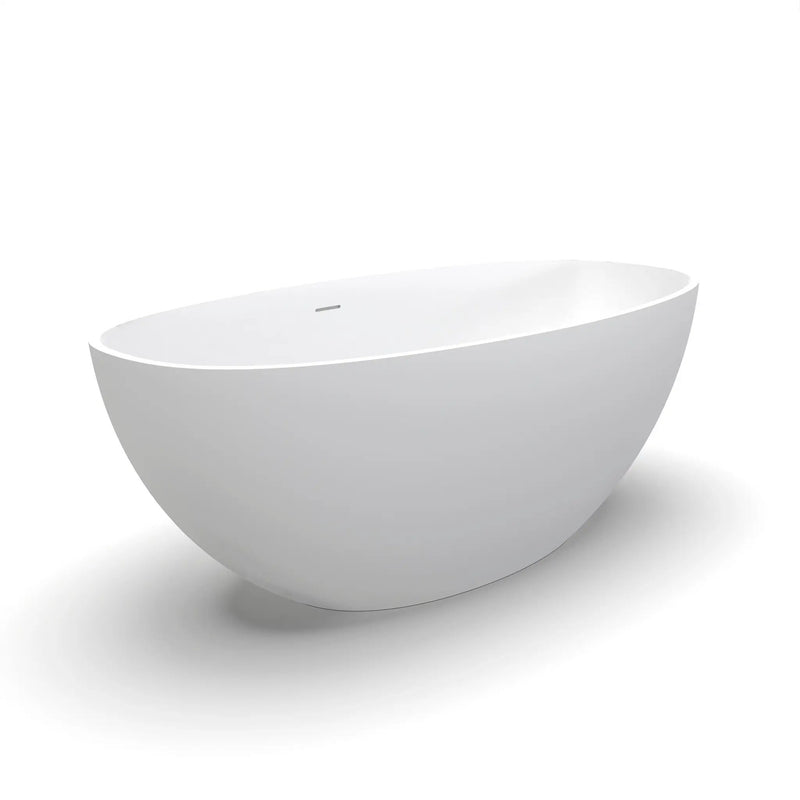 61 Inch Small Size Artificial Stone Solid Surface Freestanding Bathroom Bathtub by HouseOfZazla