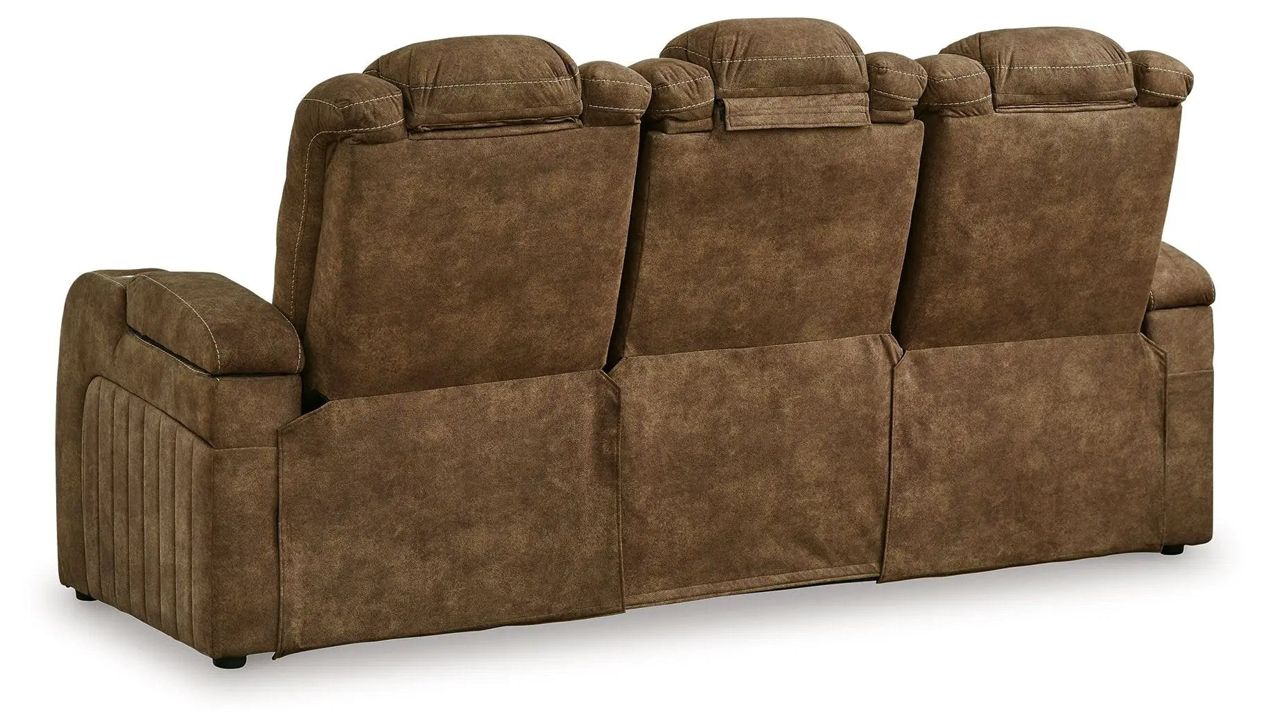 Wolfridge - 2 Pc. - Power Reclining Sofa, Power Reclining Loveseat With Console - Brindle by Unique Piece Furniture