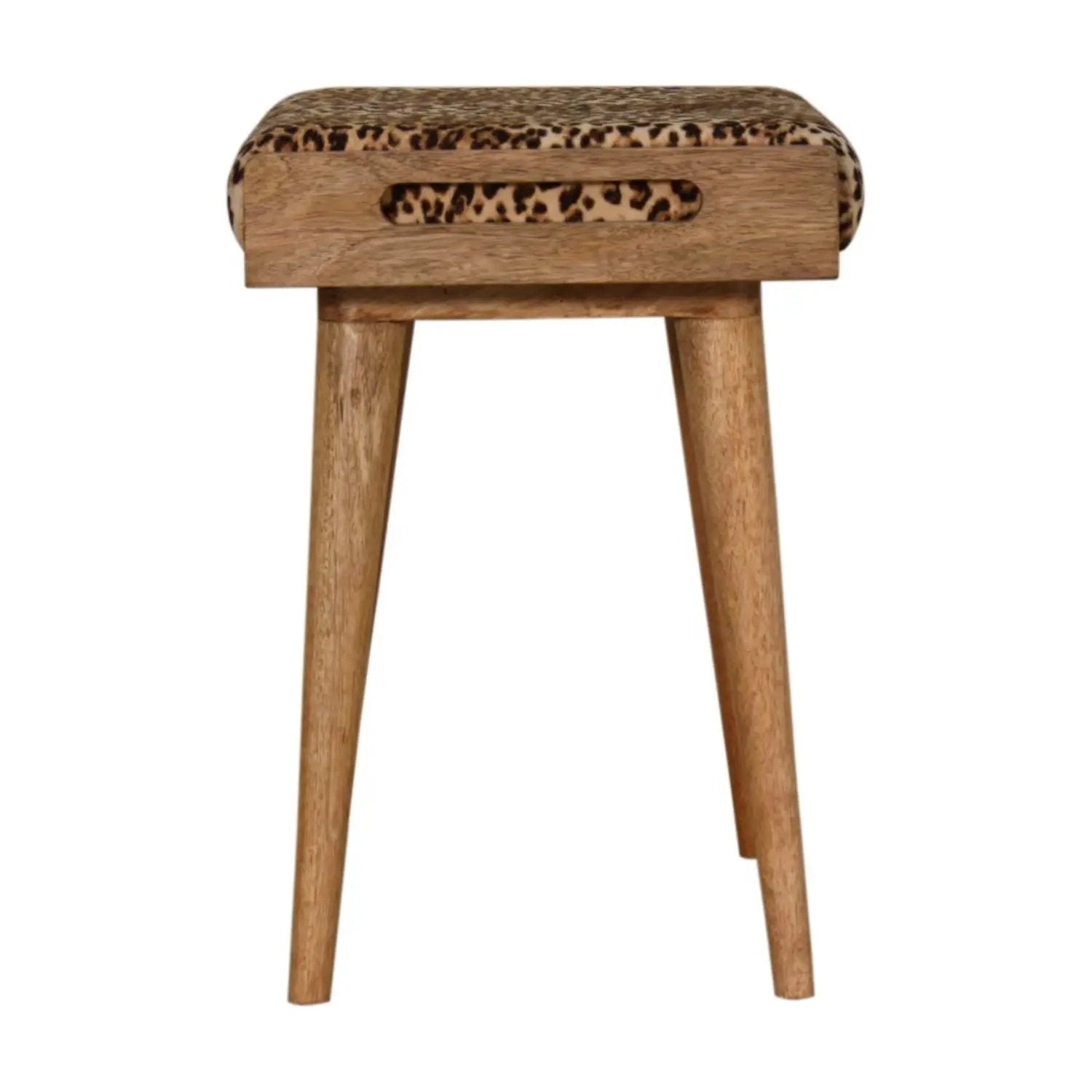 Leopard Tray Style Footstool - Brown Oak by HouseOfZazla