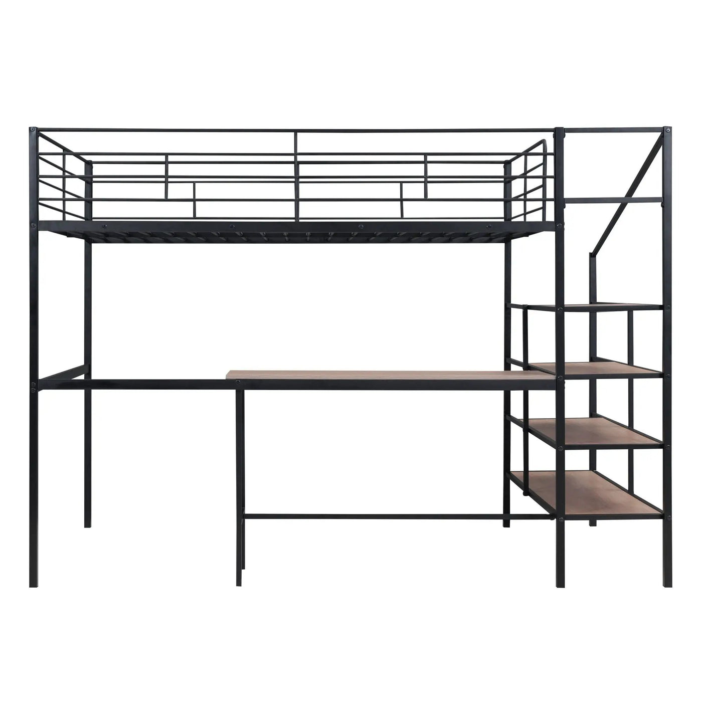 Loft Bed With Desk And Lateral Storage Ladder by HouseOfZazla