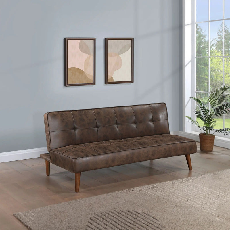 Jenson Upholstered Tufted Convertible Sofa Bed Dark Coffee by Unique Piece Furniture