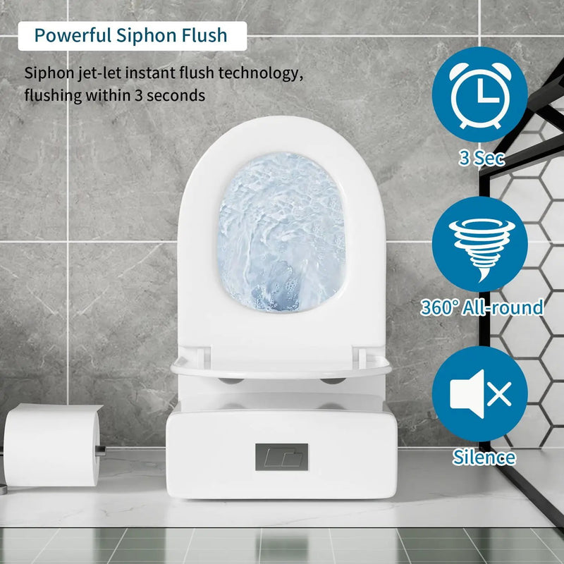 1 Piece Toilet With Dual Flush & Rimless Bowl - Glossy White by HouseOfZazla