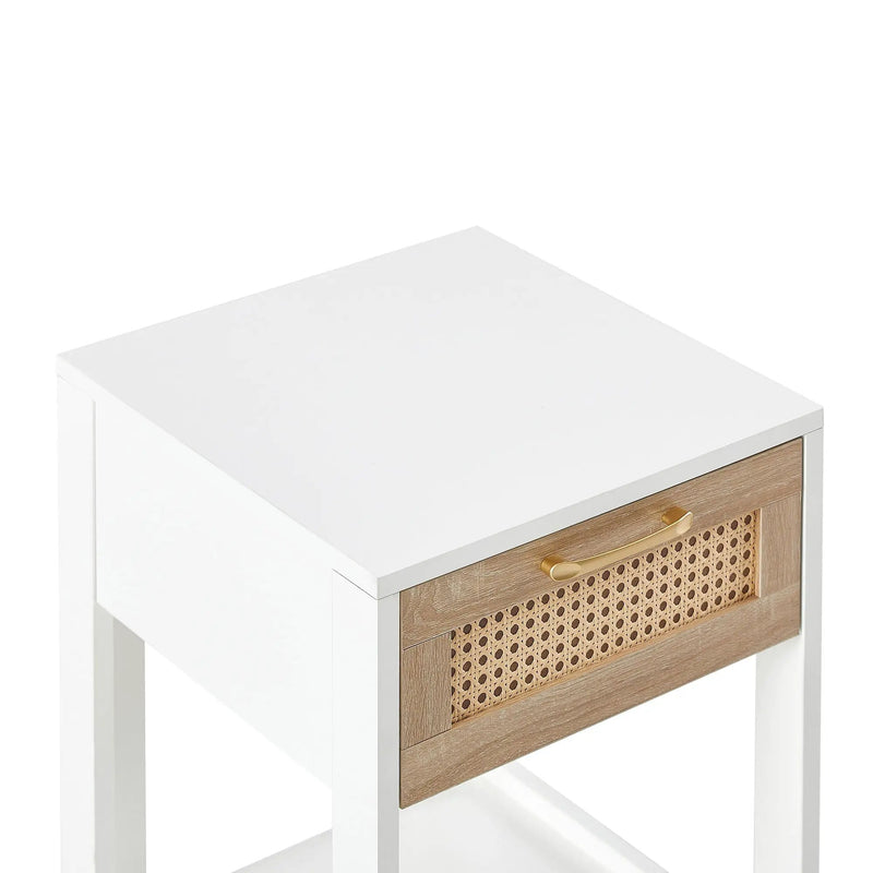 15.75" Rattan End Table With Drawer, Modern Nightstand, Side Table For Living Room, Bedroom by HouseOfZazla