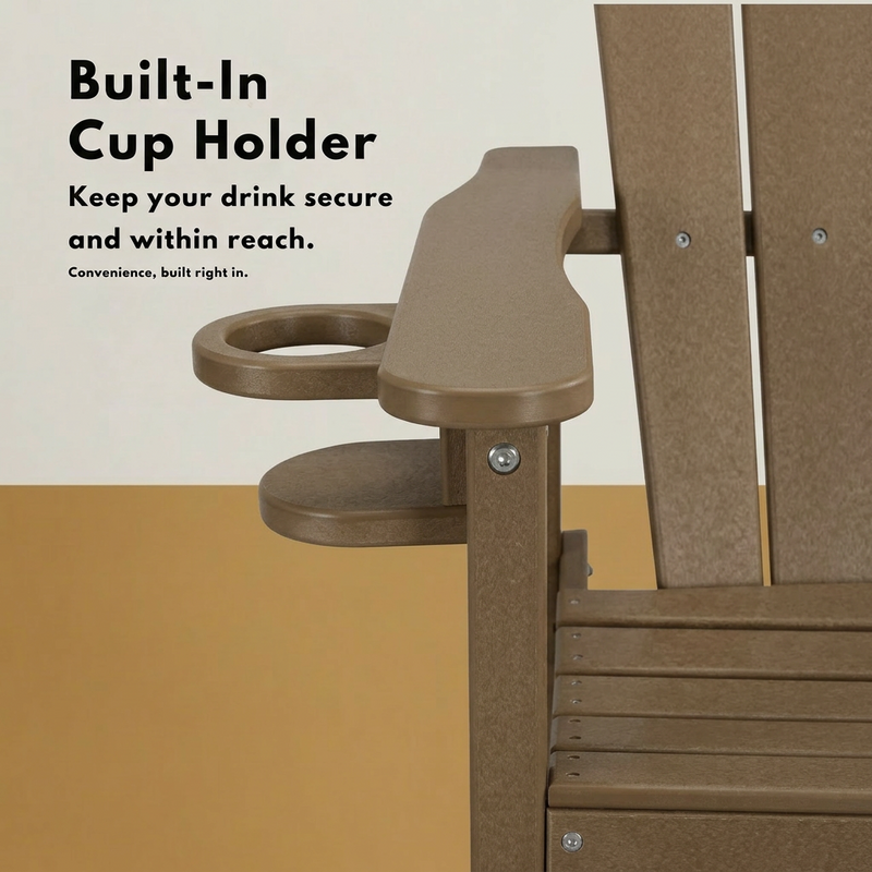 HDPE Bar Height Adirondack Chair with Cup Holder by HouseOfZazla