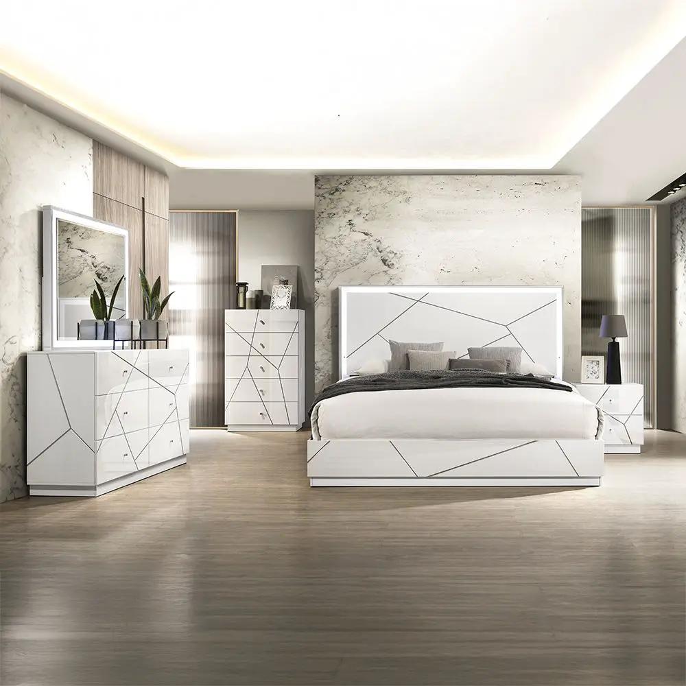 Esther - Bed With LED by Unique Piece Furniture