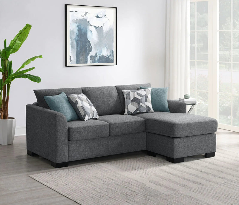 Storey Upholstered Sleeper Sectional Chaise Sofa Grey by Unique Piece Furniture