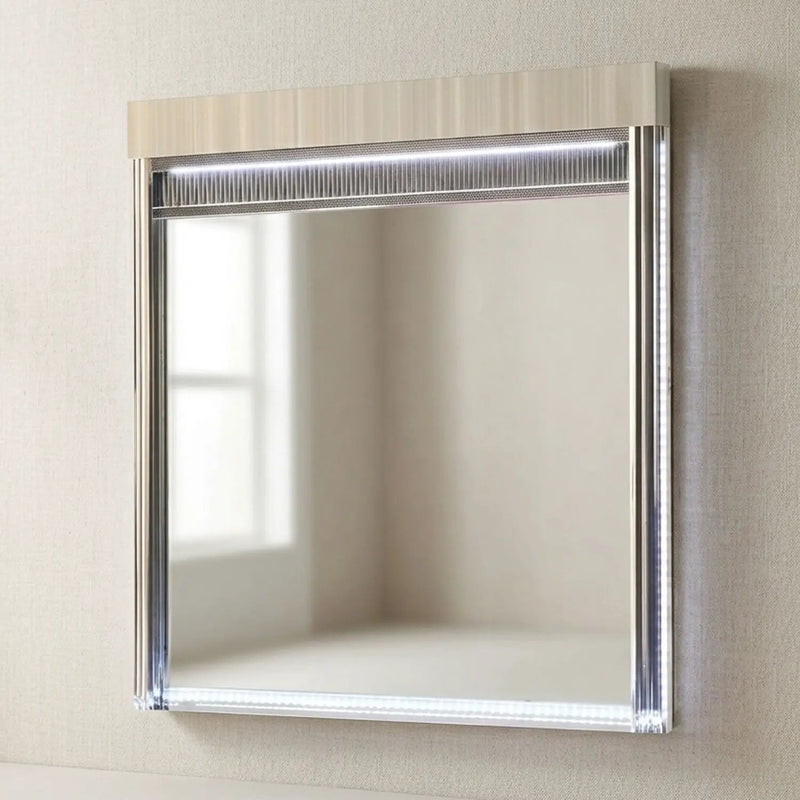 Leonor - Mirror With LED Light Frame - Gray by HouseOfZazla