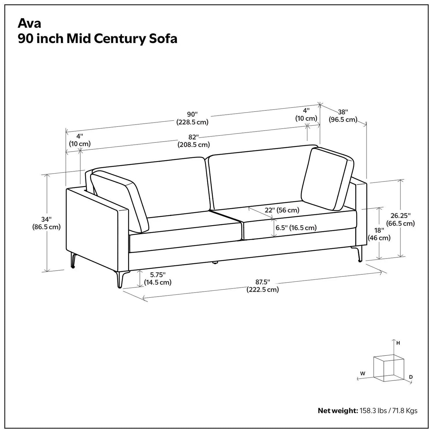 Ava - Mid Century Sofa, Upholstered by HouseOfZazla