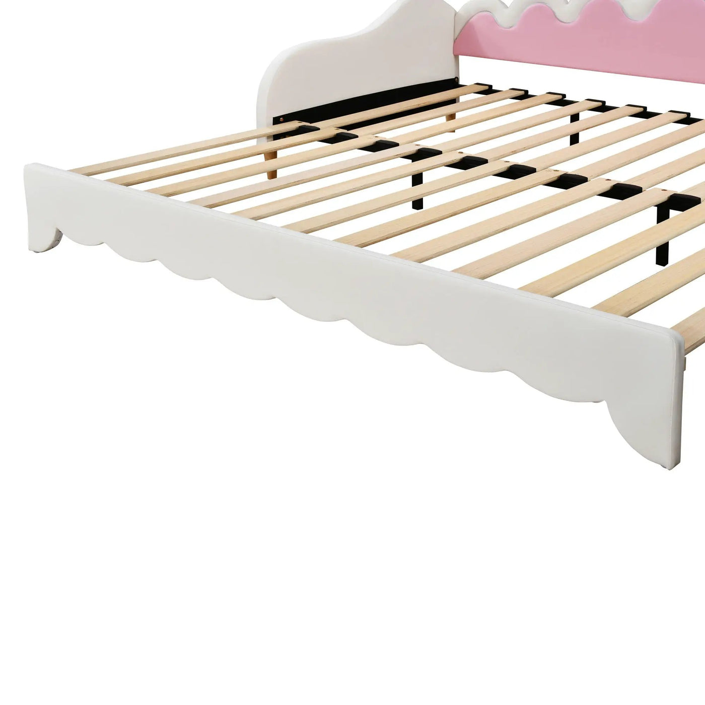 Extending Daybed With LED Lights, Modern Upholstered Princess Daybed With Crown Headboard by HouseOfZazla