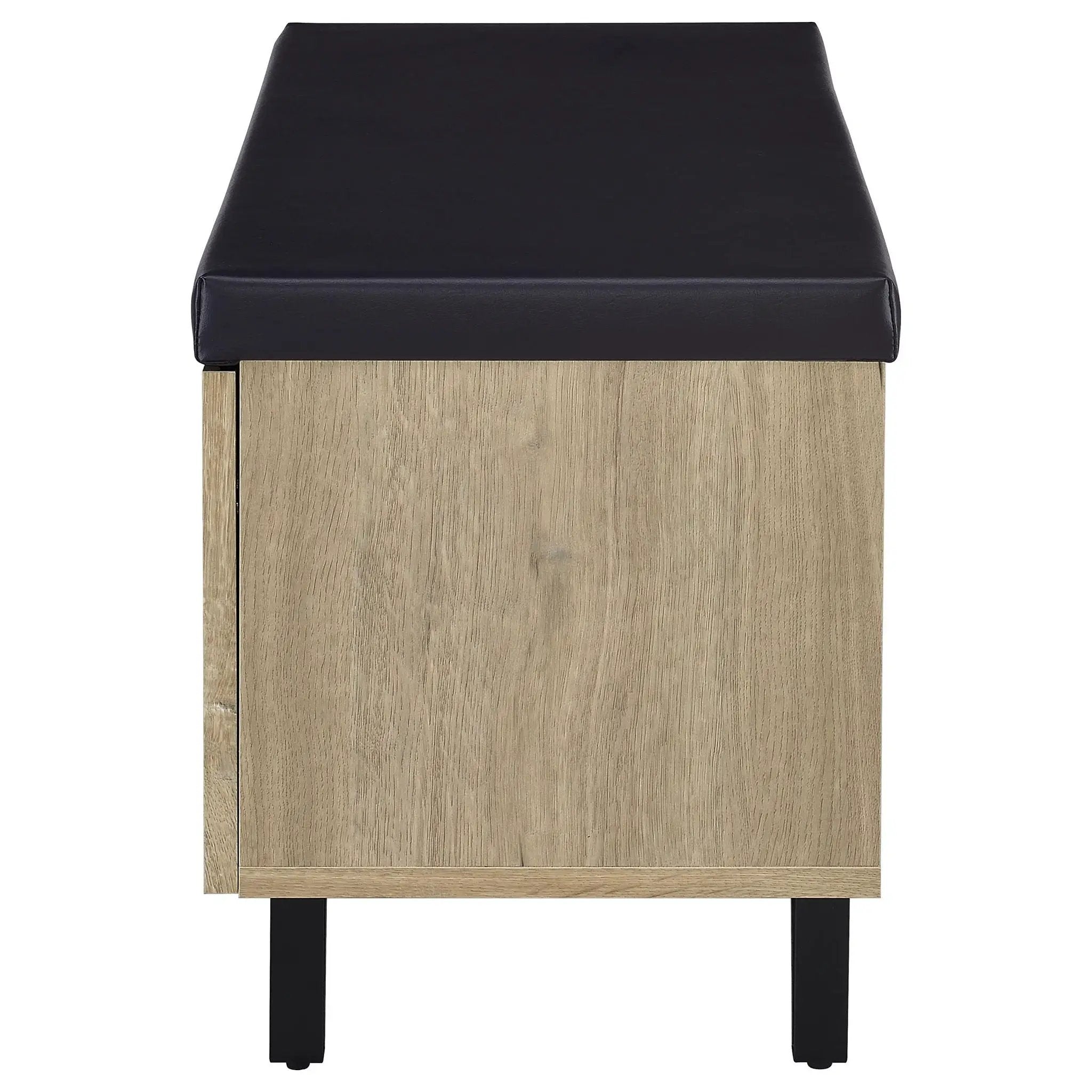Brixton 2-door Padded Entryway Shoe Storage Bench White Oak by Unique Piece Furniture