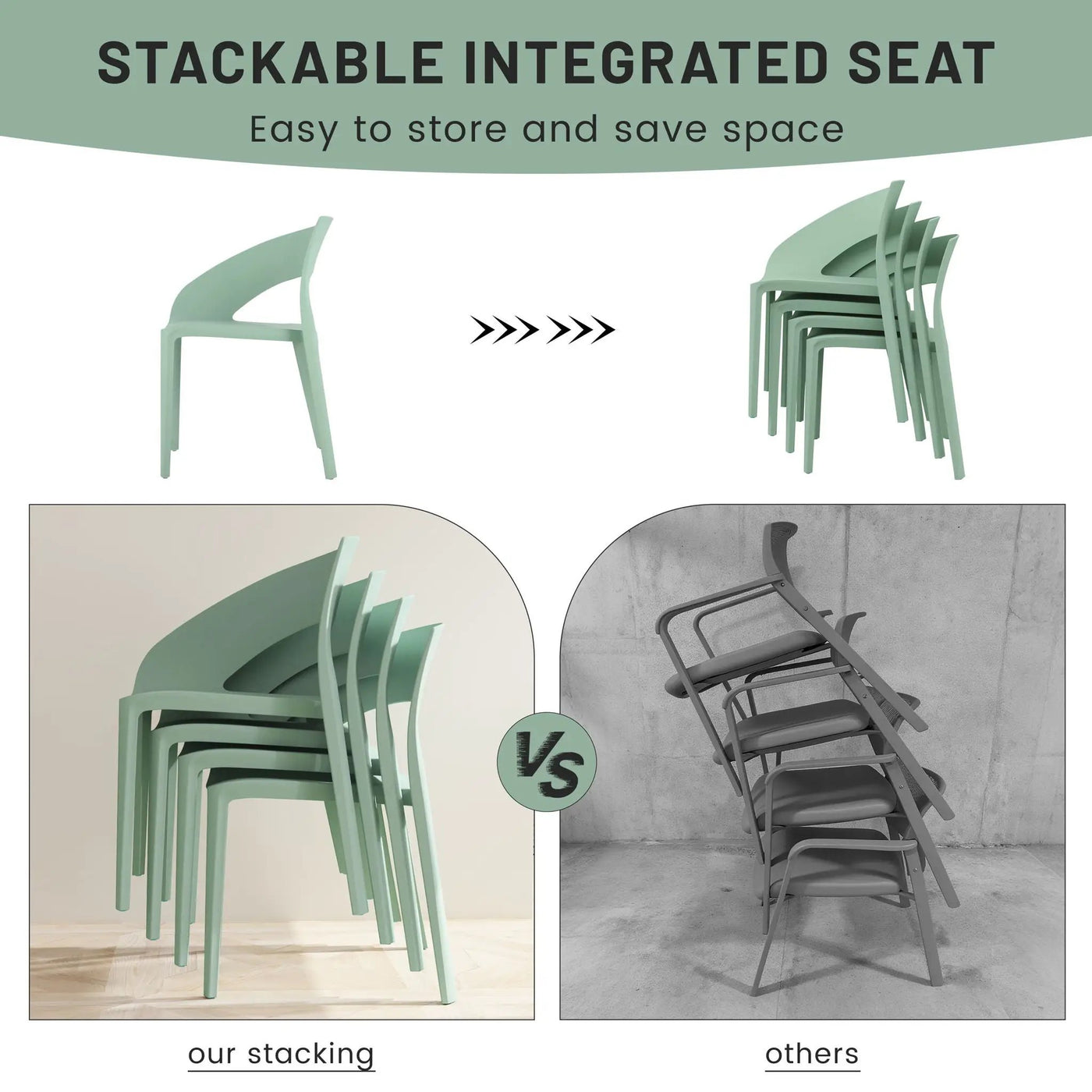 4 Piece Set Of Modern Designed Single Chairs With Folding Square Table by HouseOfZazla