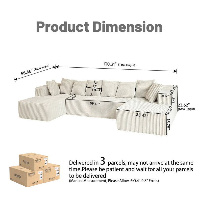 Modular U Shaped Sectional Sofa by HouseOfZazla