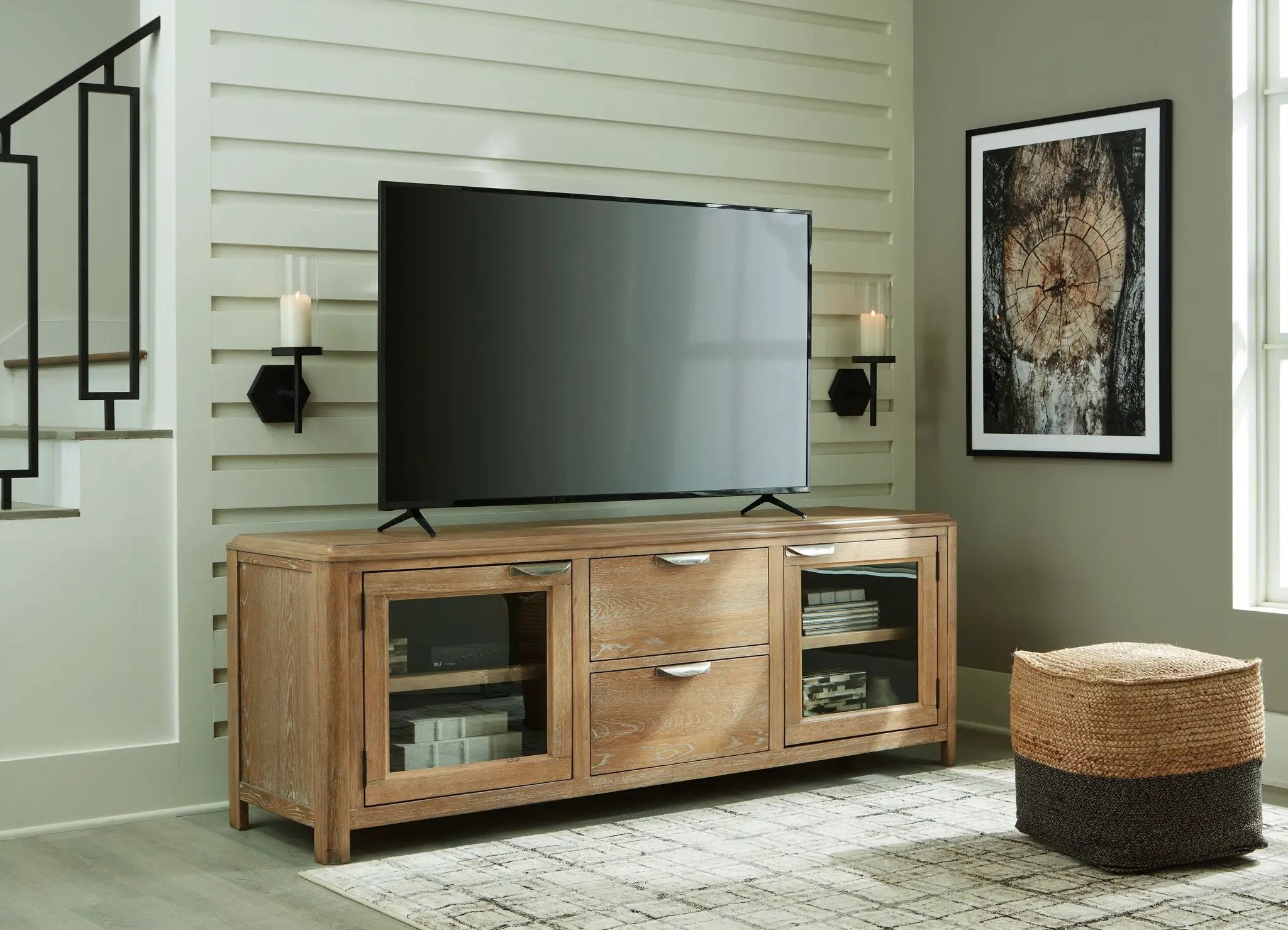 Rencott - Extra Large TV Stand - Light Brown by Unique Piece Furniture