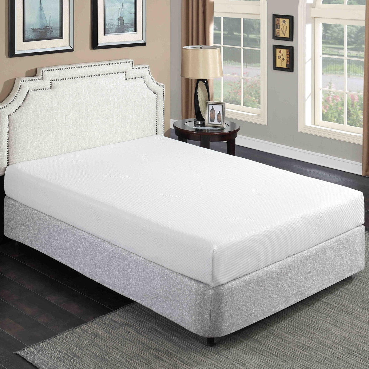 8" Plush Gel Memory Foam Mattress with Aloe Vera Cover - White, photo 3 of 9