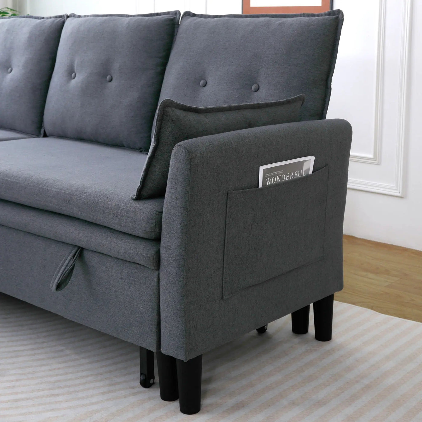 L-Shaped Reversible Chaise Sectional Sofa With Storage by HouseOfZazla