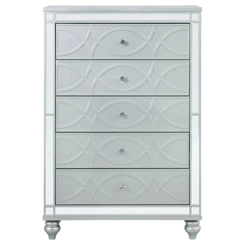 Gunnison 5-drawer Bedroom Chest Silver Metallic by Unique Piece Furniture