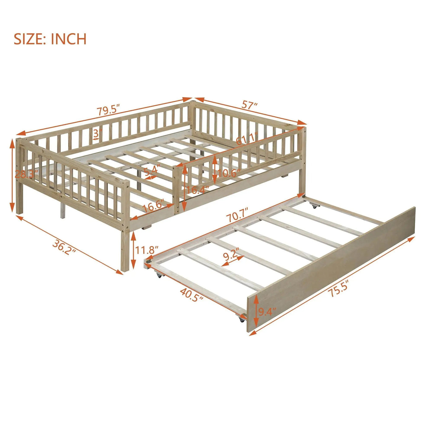 Multi Functional Wooden Daybed Bed by HouseOfZazla