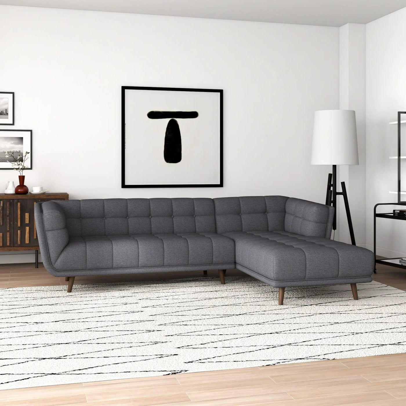 Addison - L Shape Sectional Sofa Tufted by HouseOfZazla
