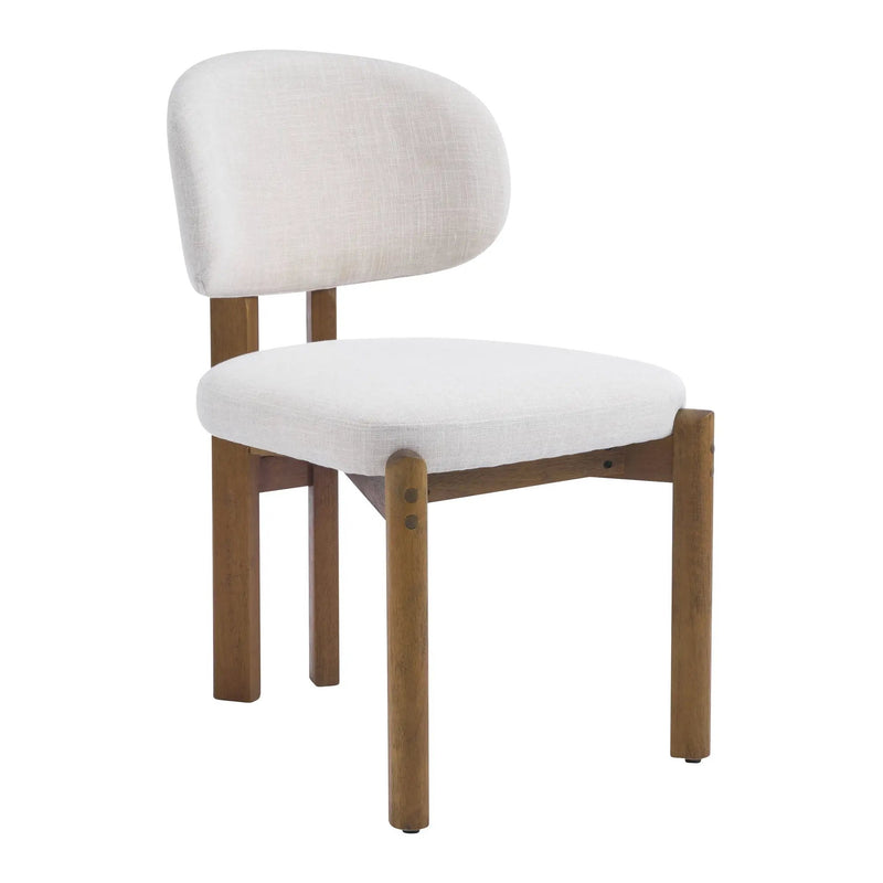 Beige Upholstered Mid-Century Dining Chair by HouseOfZazla