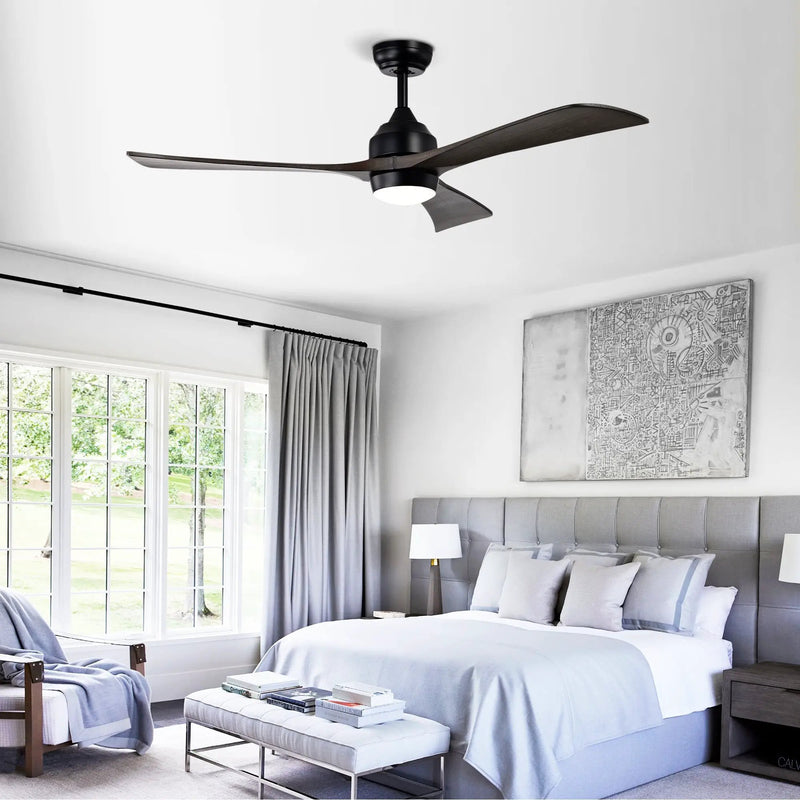 52" Solid Wood Blades Ceiling Fan with Lights Remote Control, Quiet DC Motor by HouseOfZazla