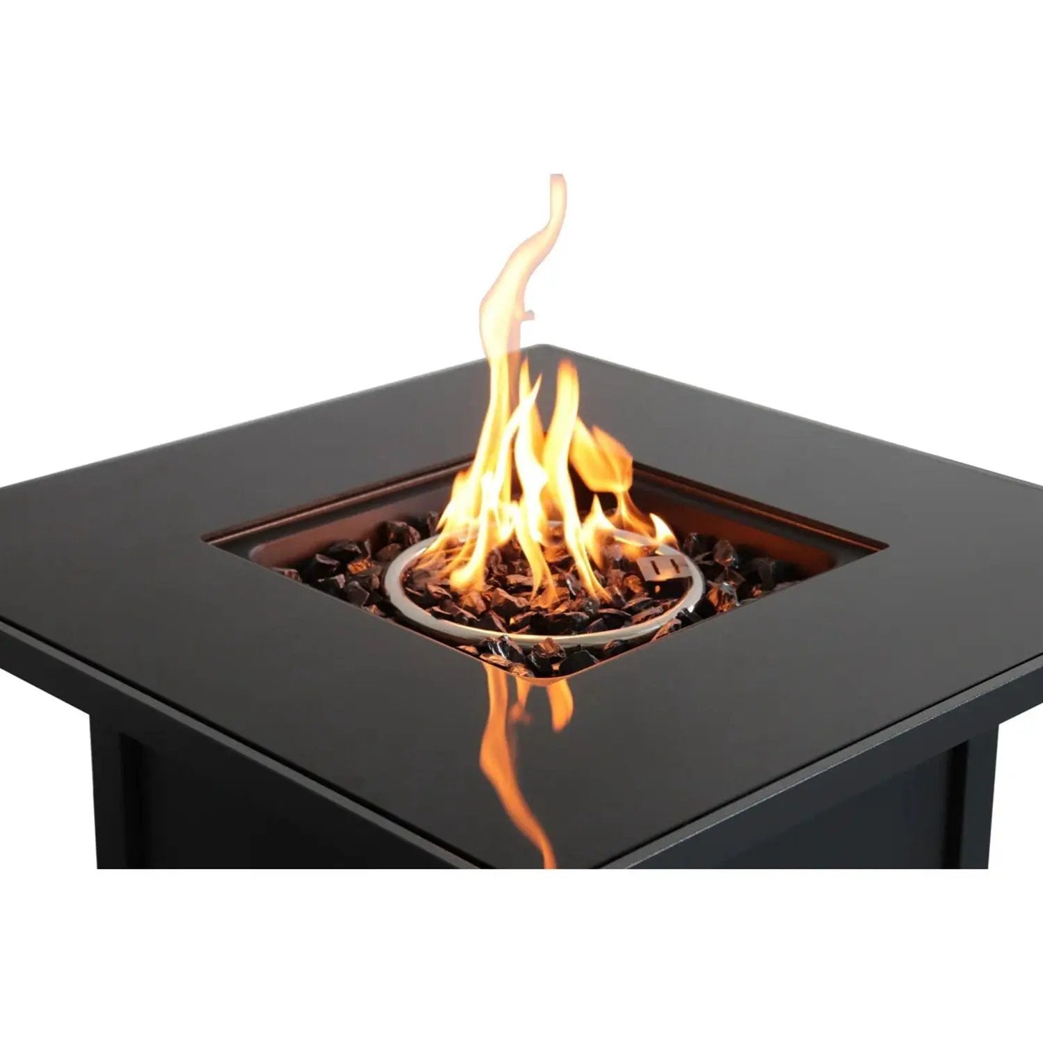 Powder Coated Fire Pit With Top - Black by Unique Piece Furniture
