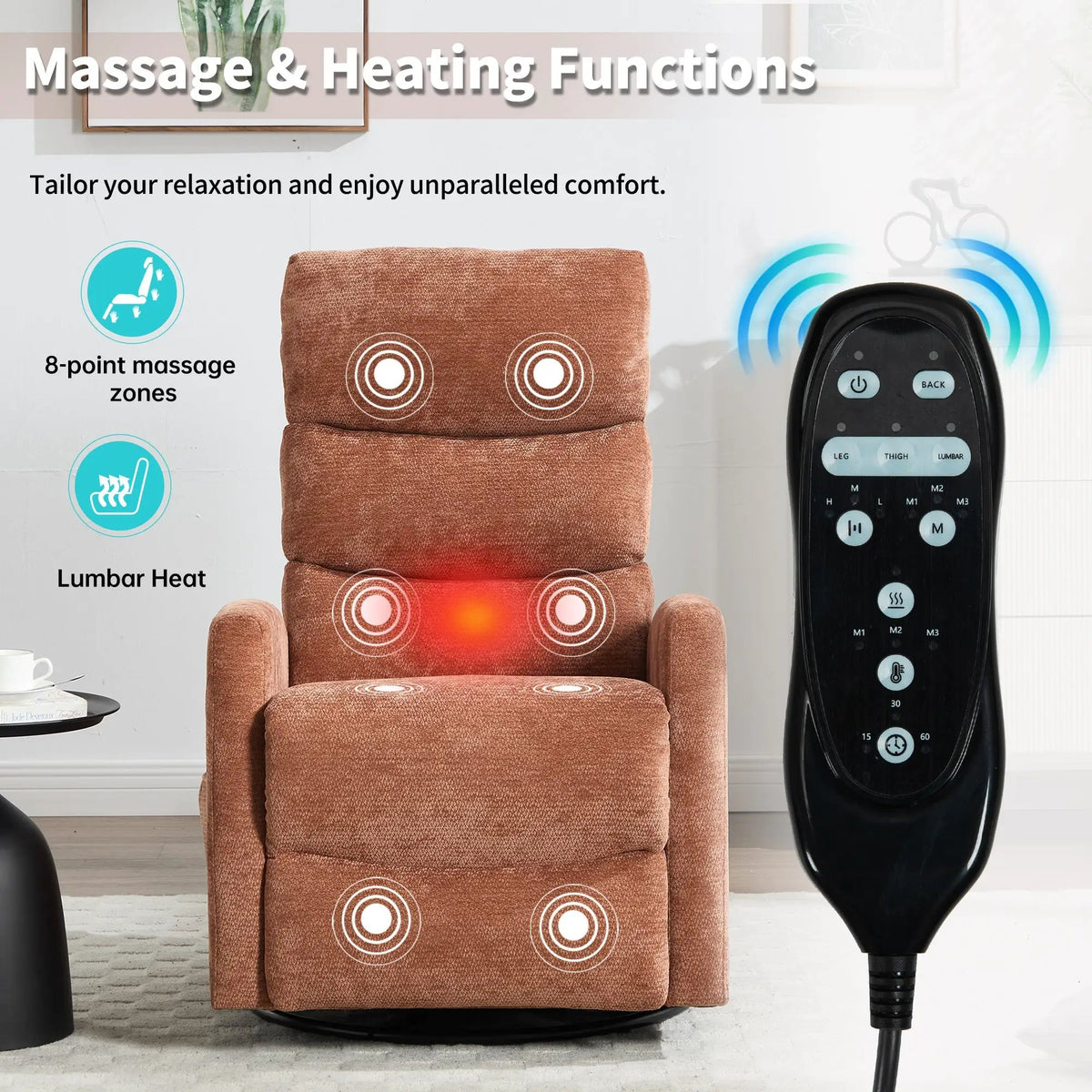 Heat Massage Manual Recliner Chair by HouseOfZazla