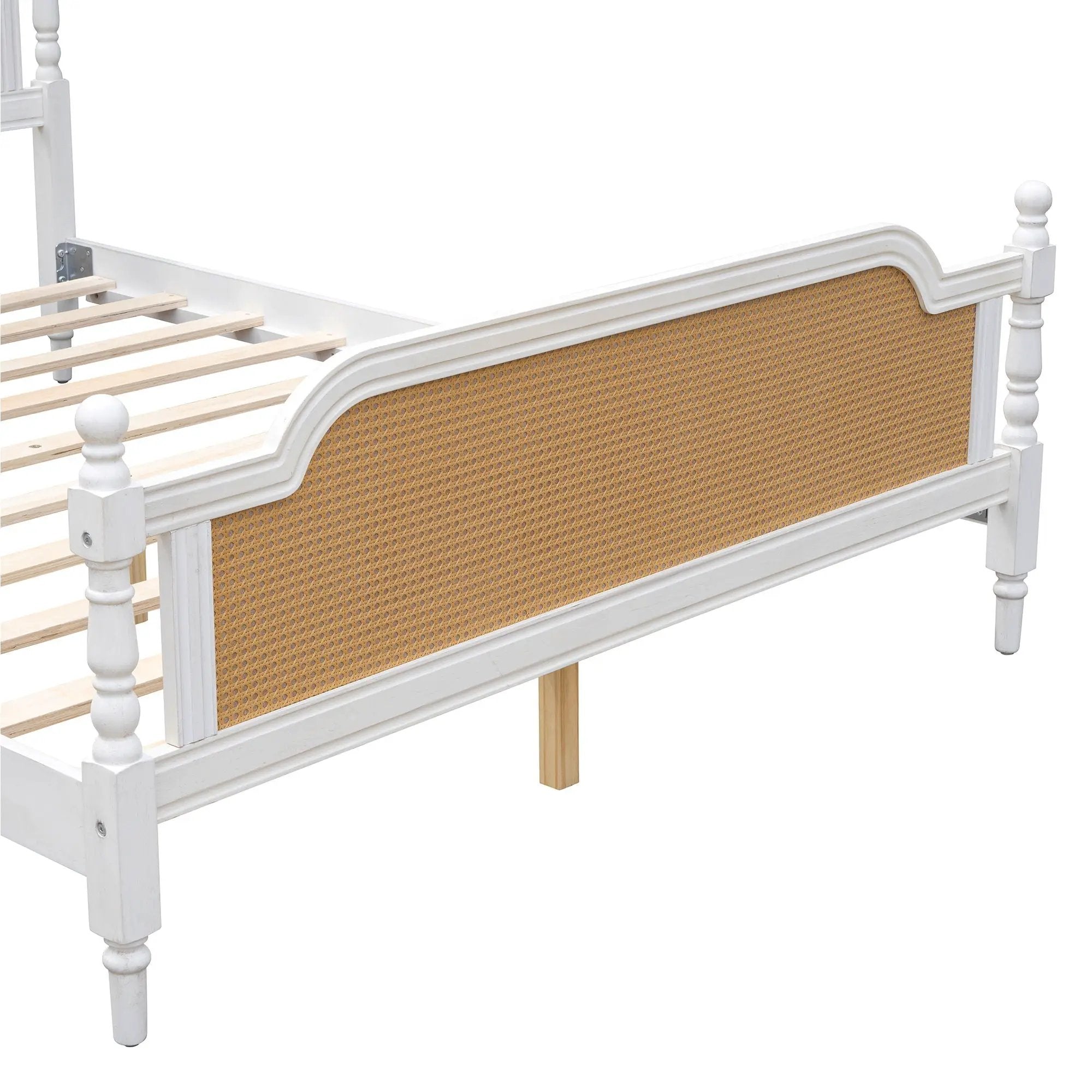 Traditional Style Rattan Bed Frame, No Box Spring Needed by Unique Piece Furniture