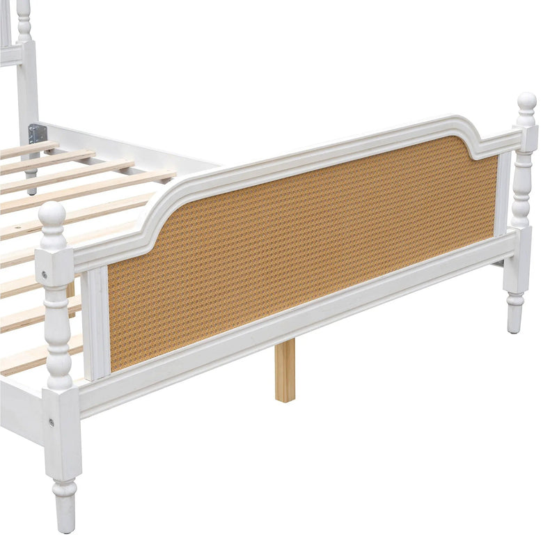 Traditional Style Rattan Bed Frame, No Box Spring Needed by Unique Piece Furniture