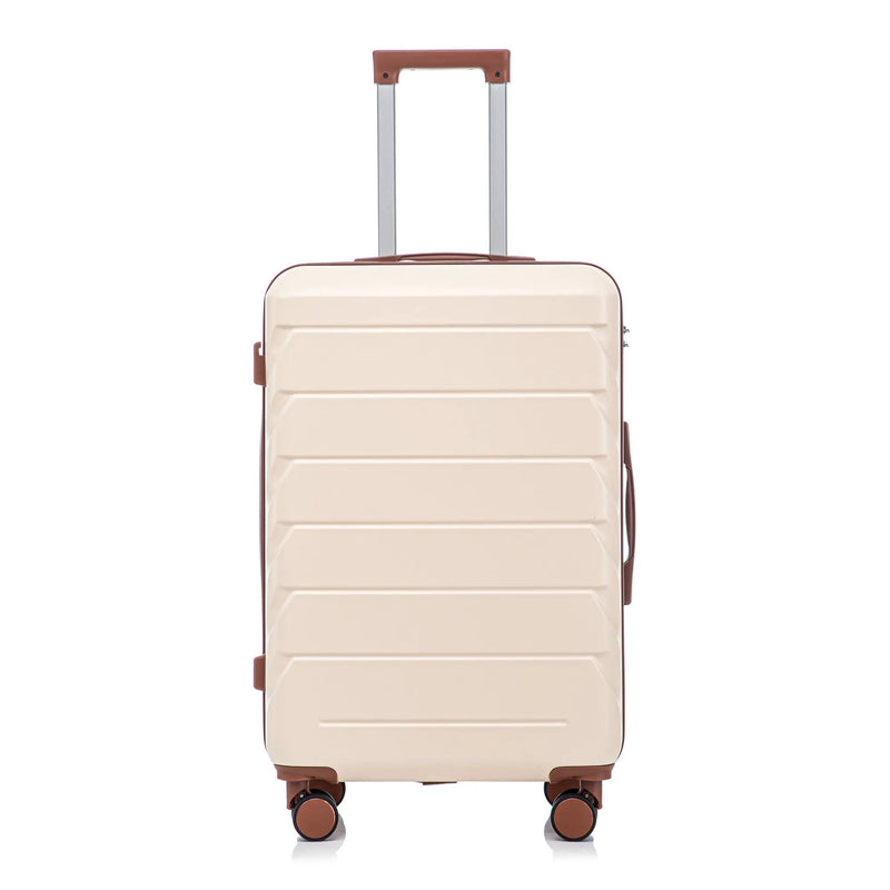 3-Piece ABS Spinner Wheel Luggage Set 20"/24"/28" Beige by HouseOfZazla