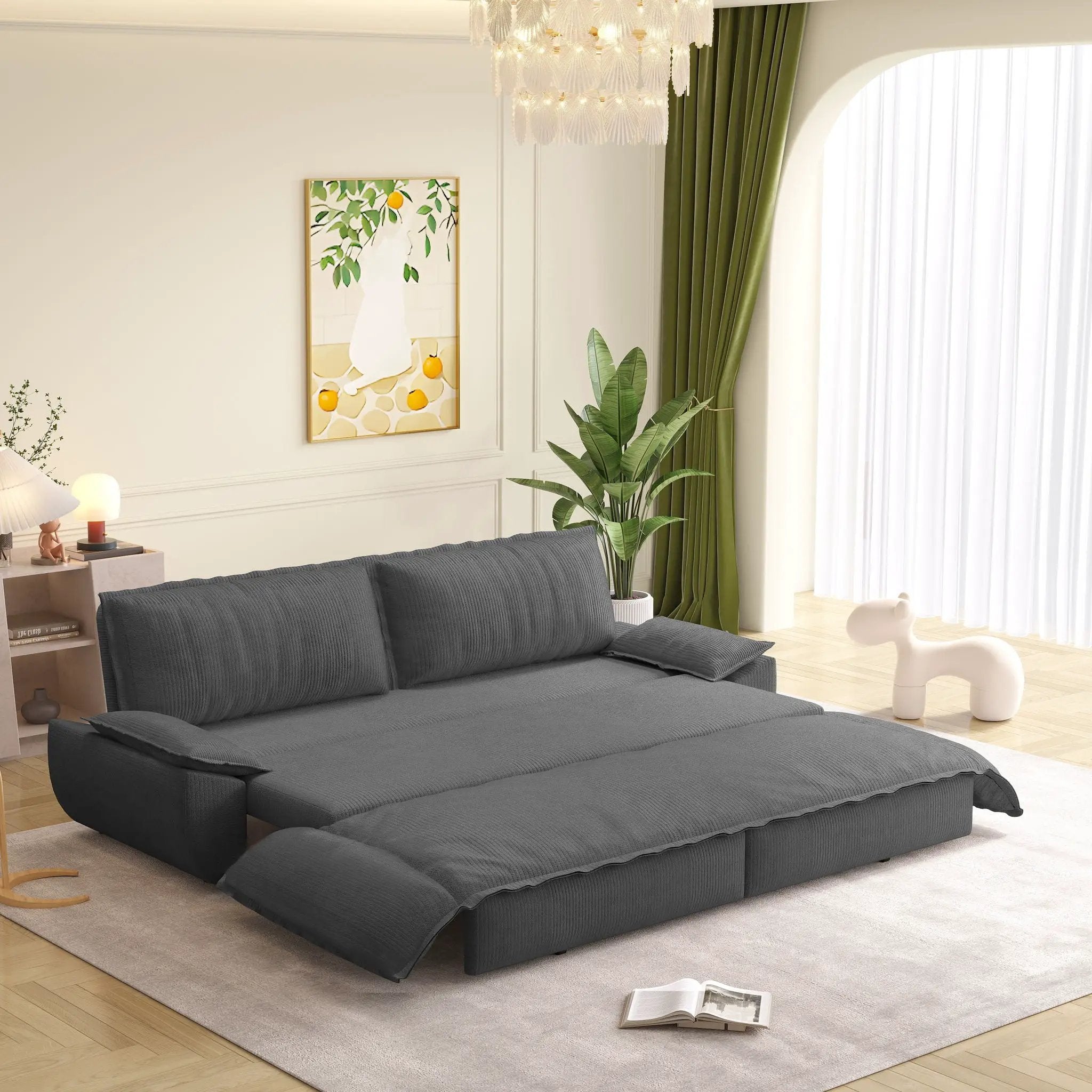 Pull Out 3-In-1 Convertible Sleeper Sofa by HouseOfZazla