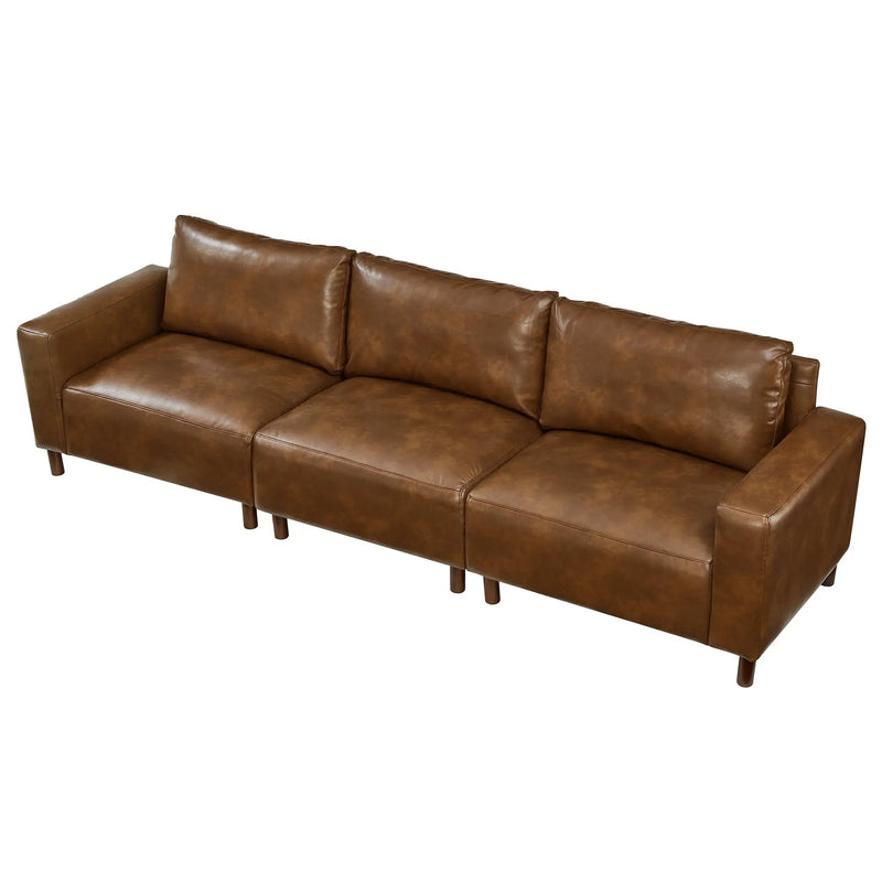 112" Luxury PU Leather Sofa for Living Room by HouseOfZazla