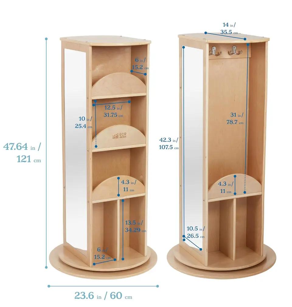 Slightly Used ECR4Kids Rotating Dress-Up Carousel, Costume Organizer, Natural by Selzalot