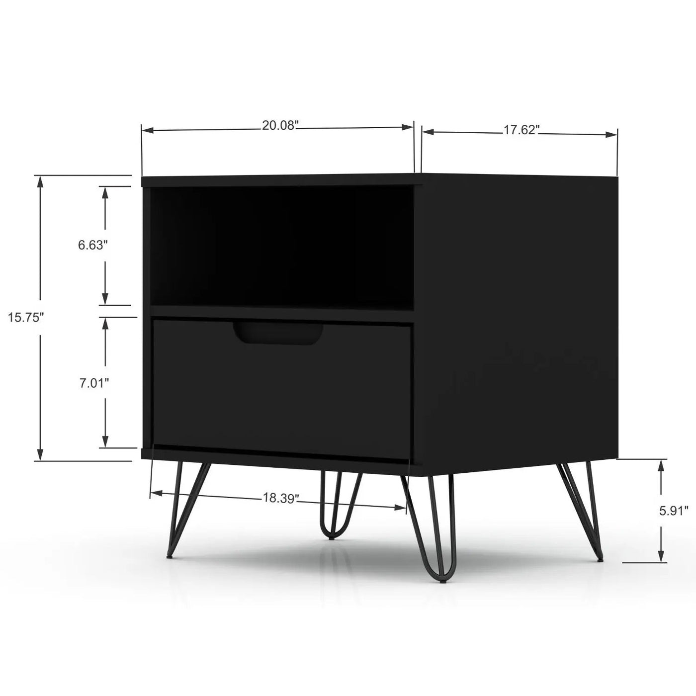 Rockefeller - Nightstand With 1 Drawer by HouseOfZazla