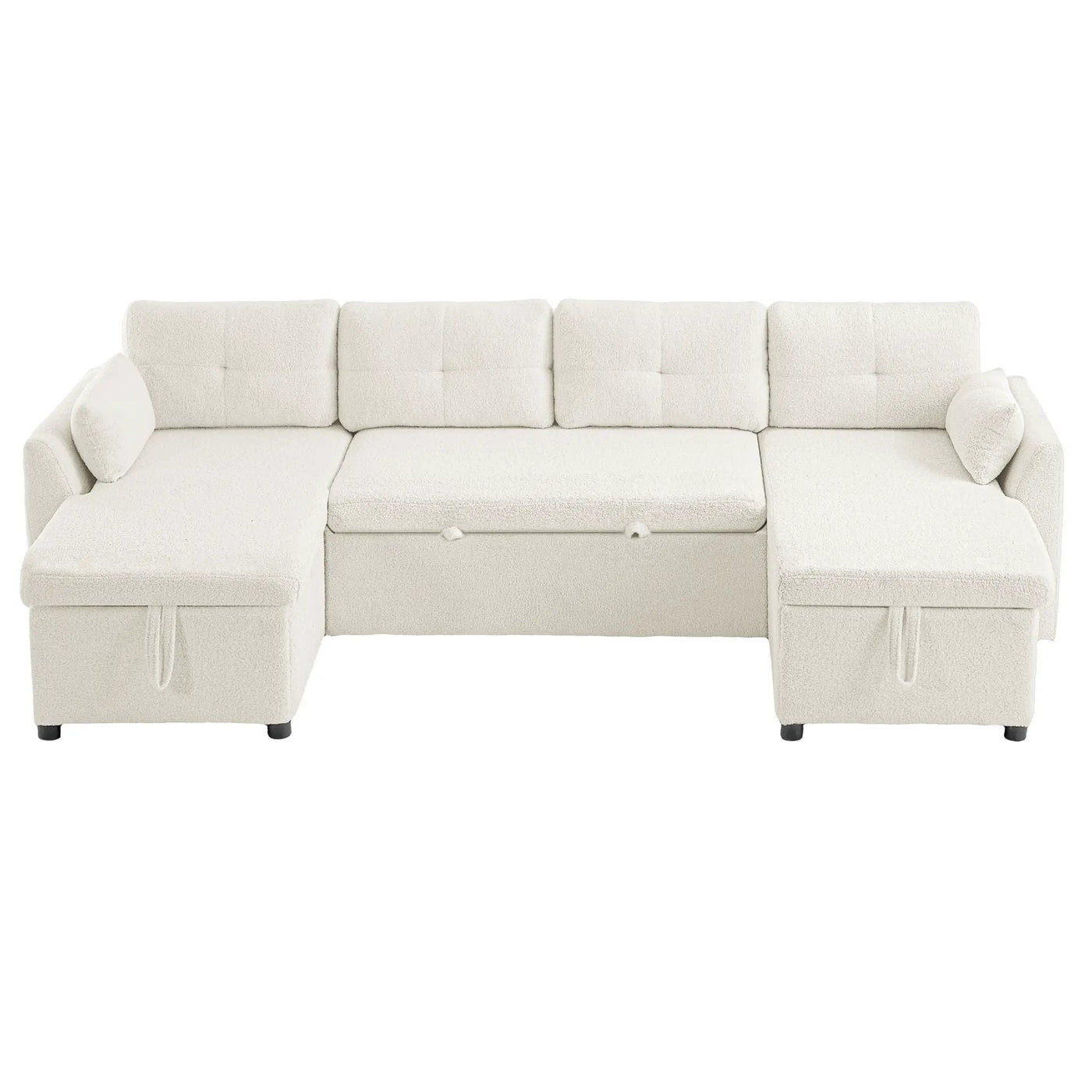 U-Shaped Sectional Sofa Bed With Storage And USB Ports by HouseOfZazla