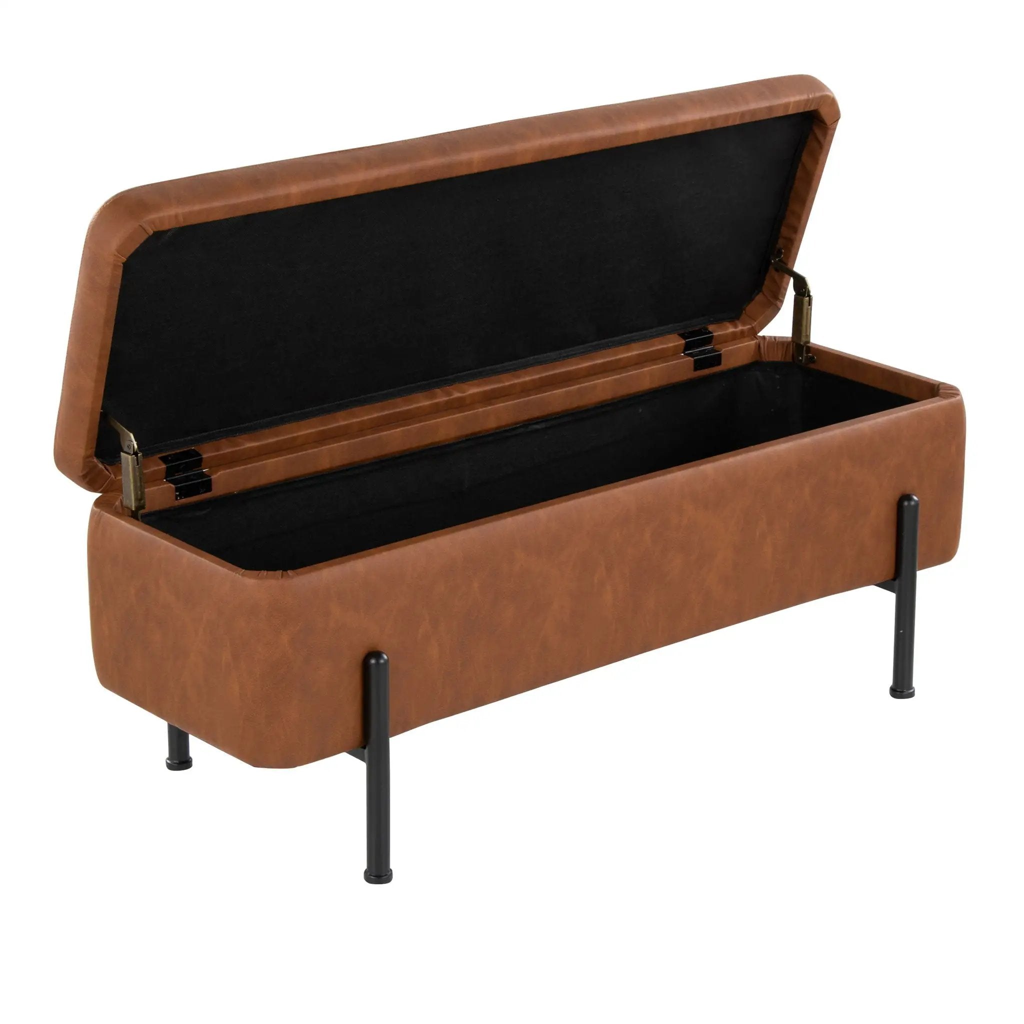 Daniella - Contemporary Storage Bench - Black / Camel by Unique Piece Furniture