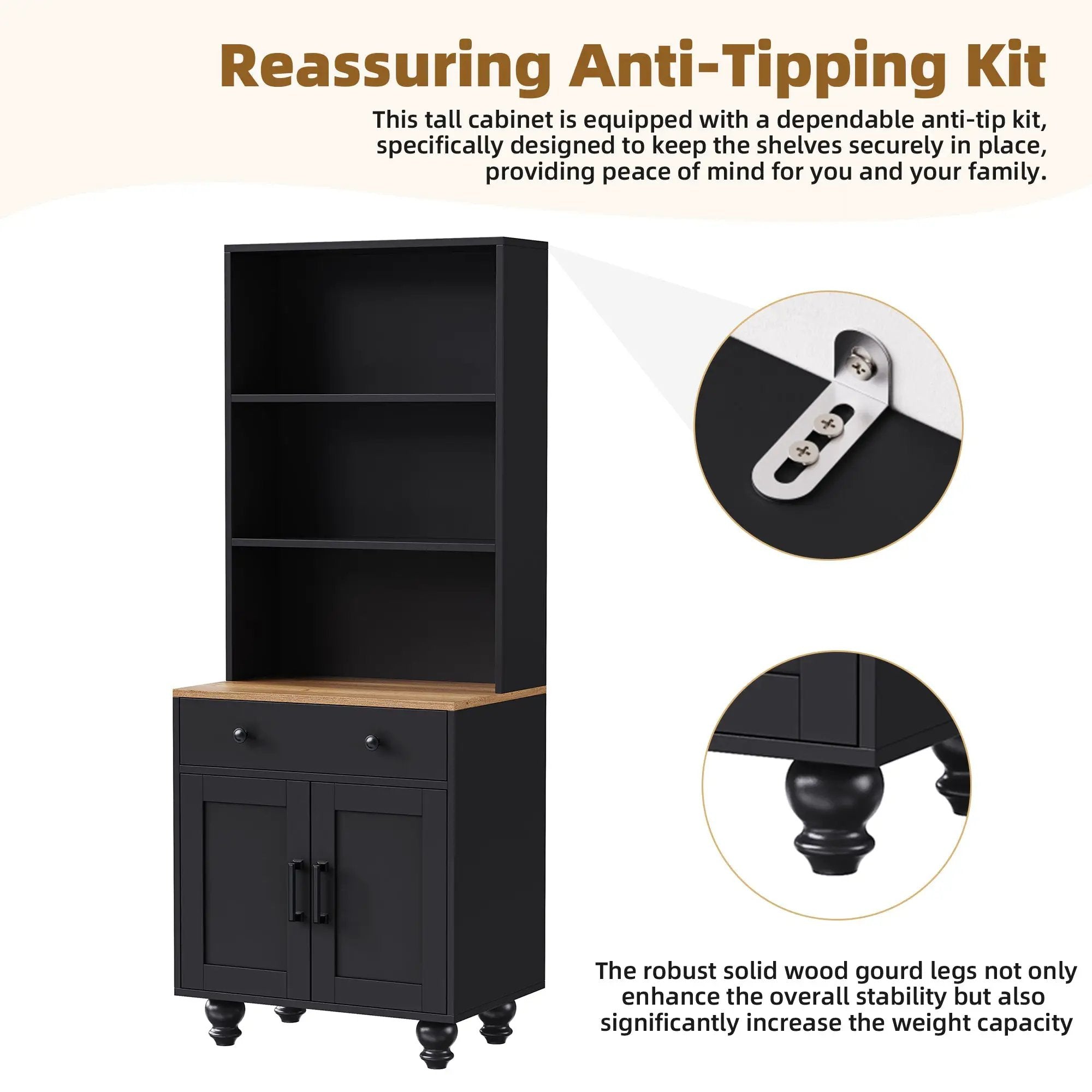 On-Trend Farmhouse Storage Cabinet with Adjustable Shelves by HouseOfZazla