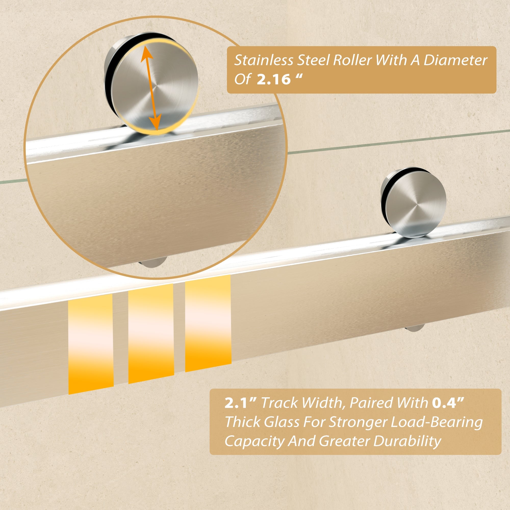 Frameless Sliding Glass Shower Doors 56-60" Width x 76" Height by HouseOfZazla