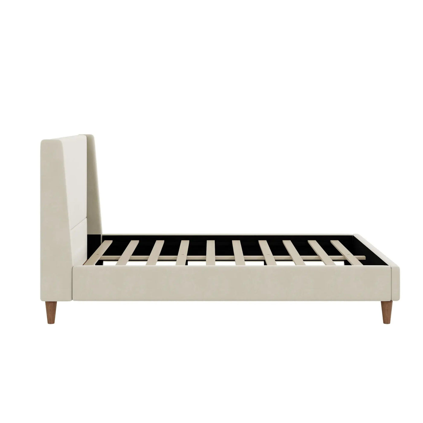 Upholstered Modern Platform Bed With Wingback Headboard by HouseOfZazla