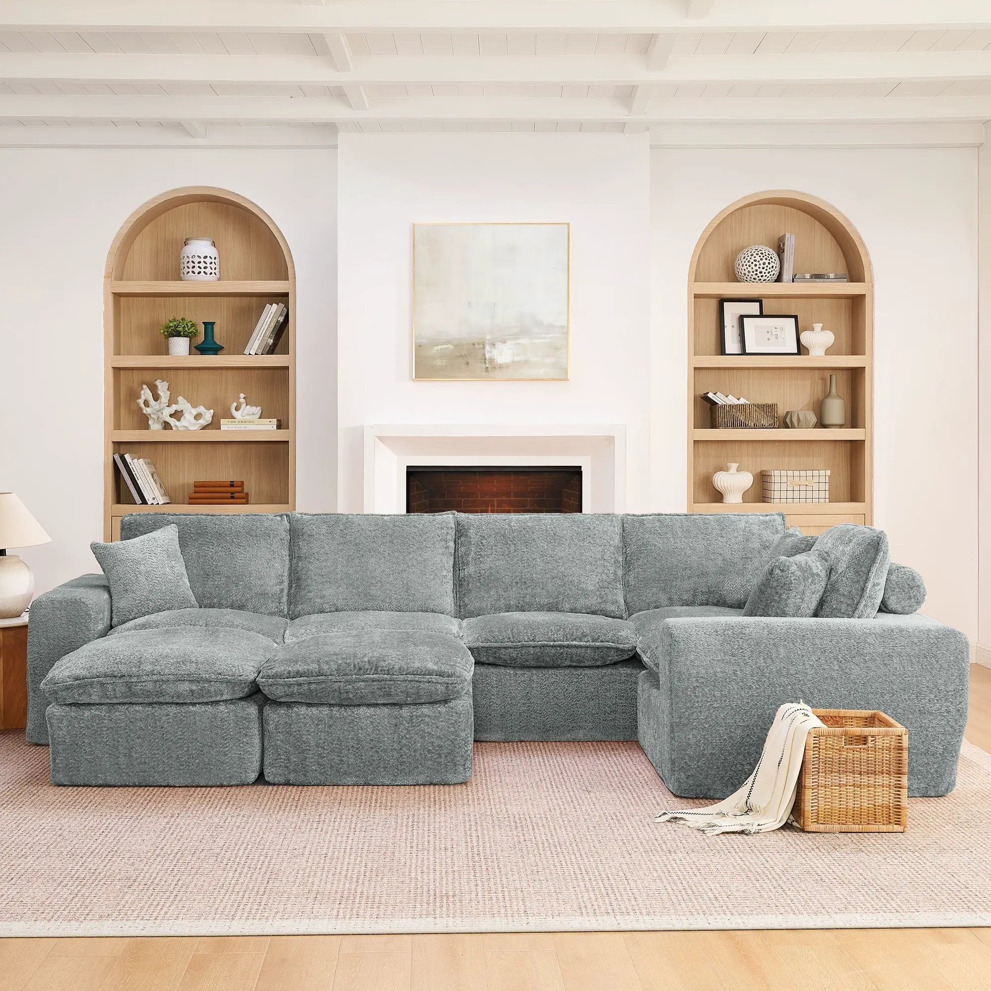 Sectional Sofa With Moveable Ottoman by Unique Piece Furniture