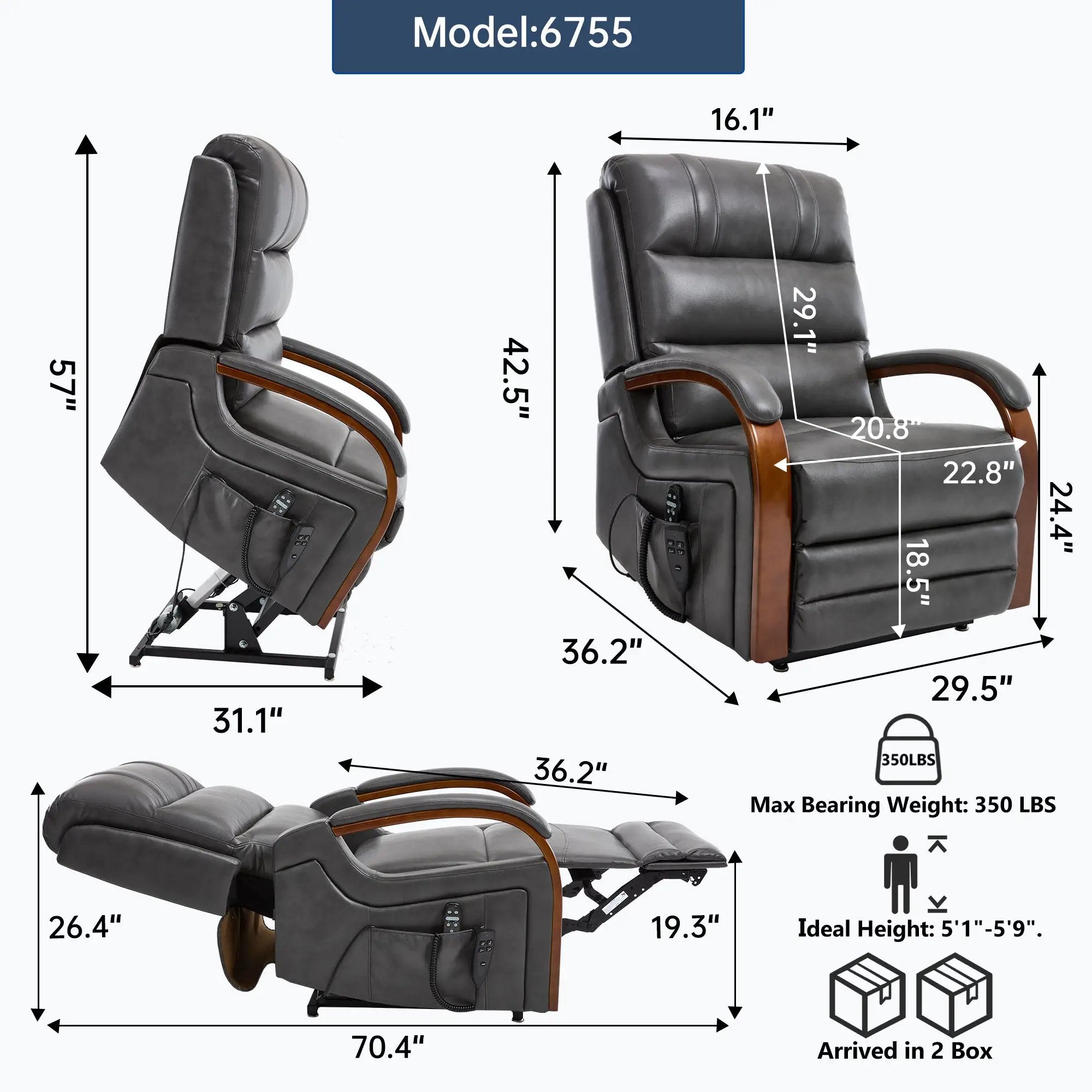 Power Dark Recliner Chair by HouseOfZazla