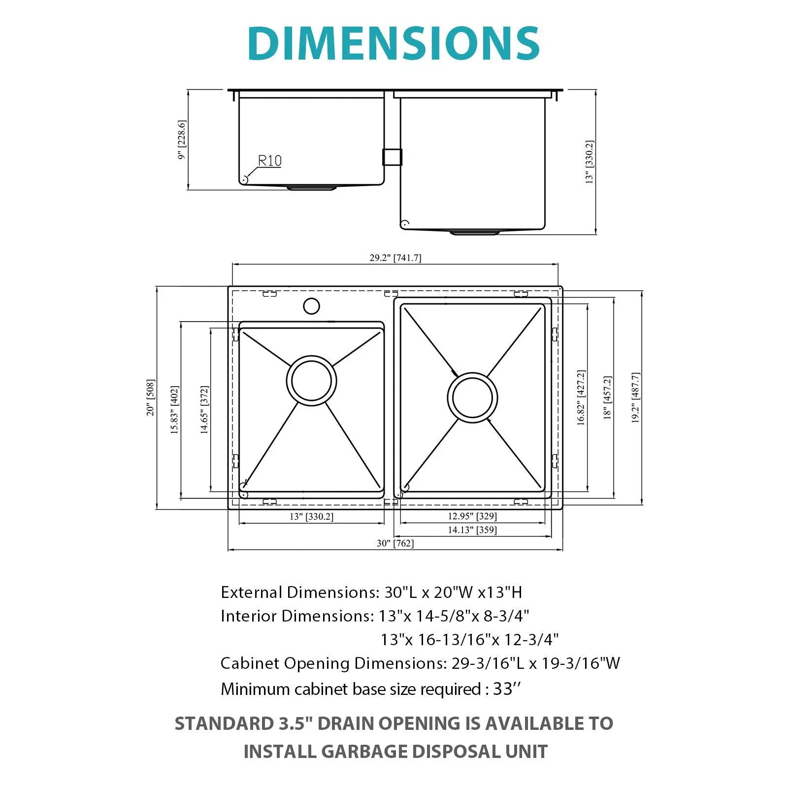 Outdoor Double Bowl Drop In Sink With Workstation - Brushed Nickel by HouseOfZazla