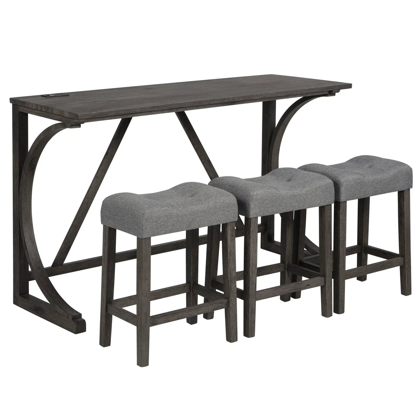 Bar Table Set With 3 Padded Stools by HouseOfZazla