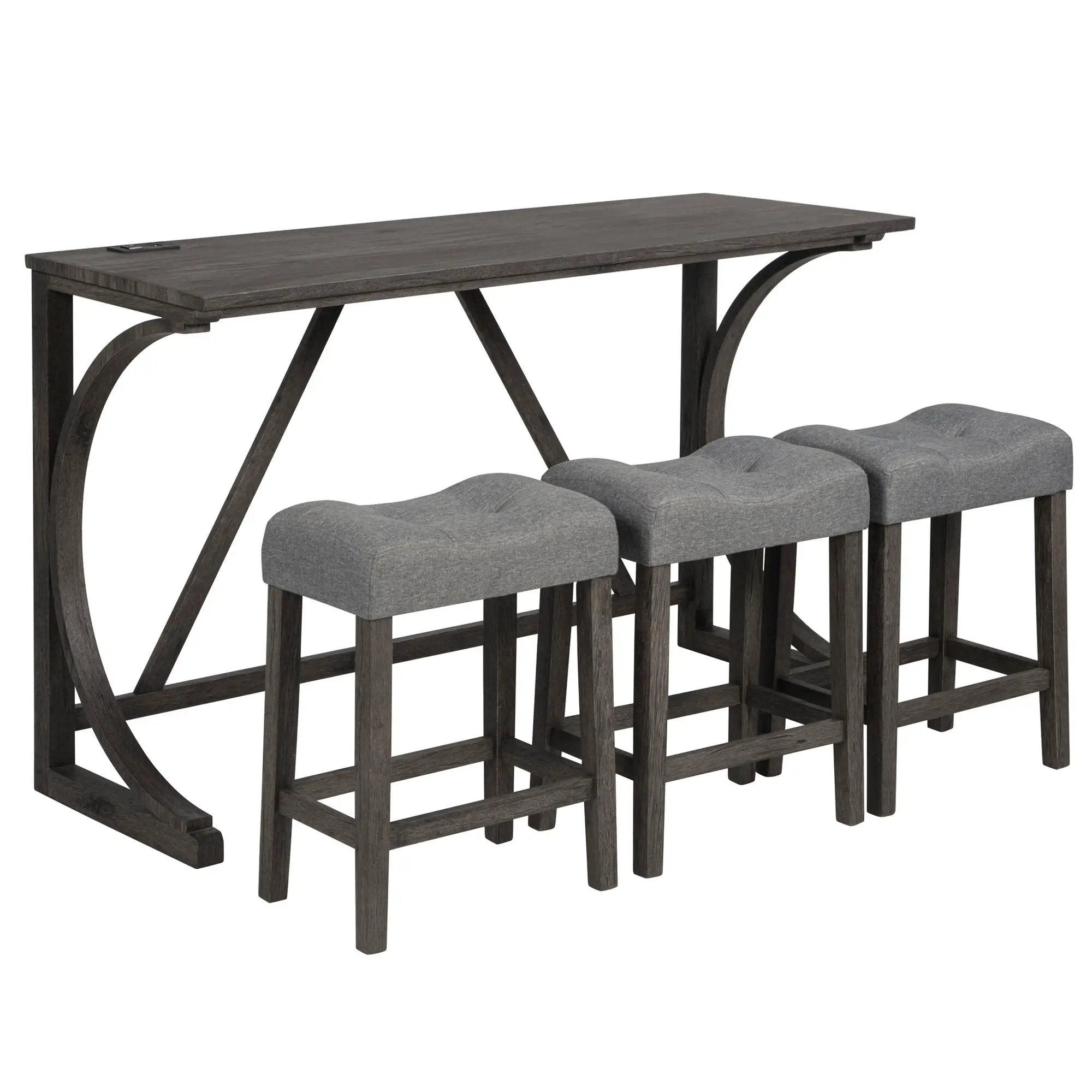 Bar Table Set With 3 Padded Stools by Unique Piece Furniture