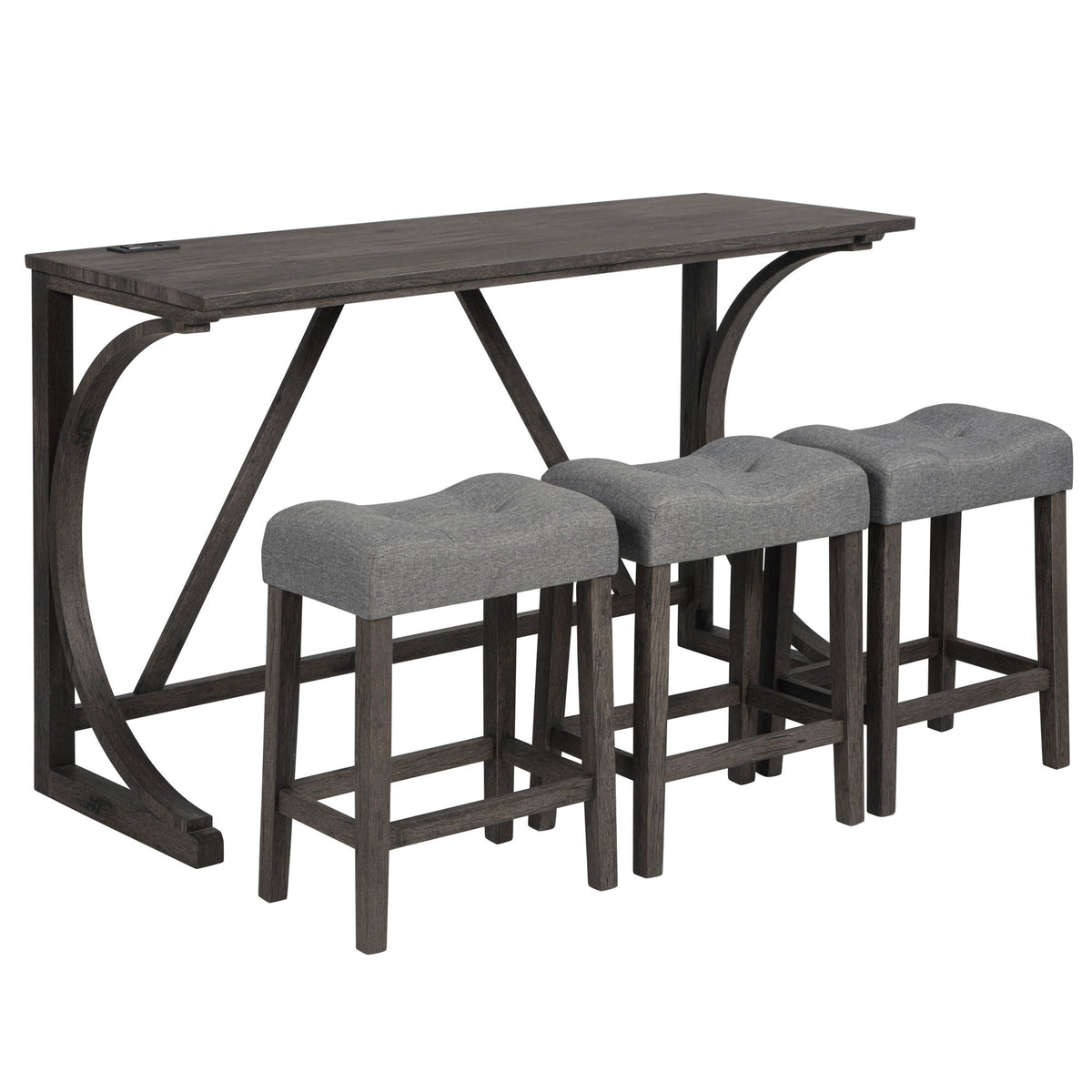 Bar Table Set With 3 Padded Stools, photo 2 of 8